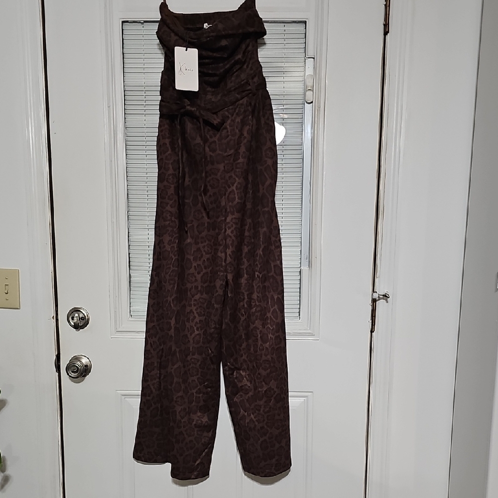 Chic Brown Leopard Print Jumpsuit